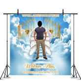 Lofaris Blue Sky Celebration of Life Custom Memorial Backdrop